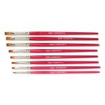 Finest Quality Tapered Synthetic Red Sable Flat Water Color Artist Brushes