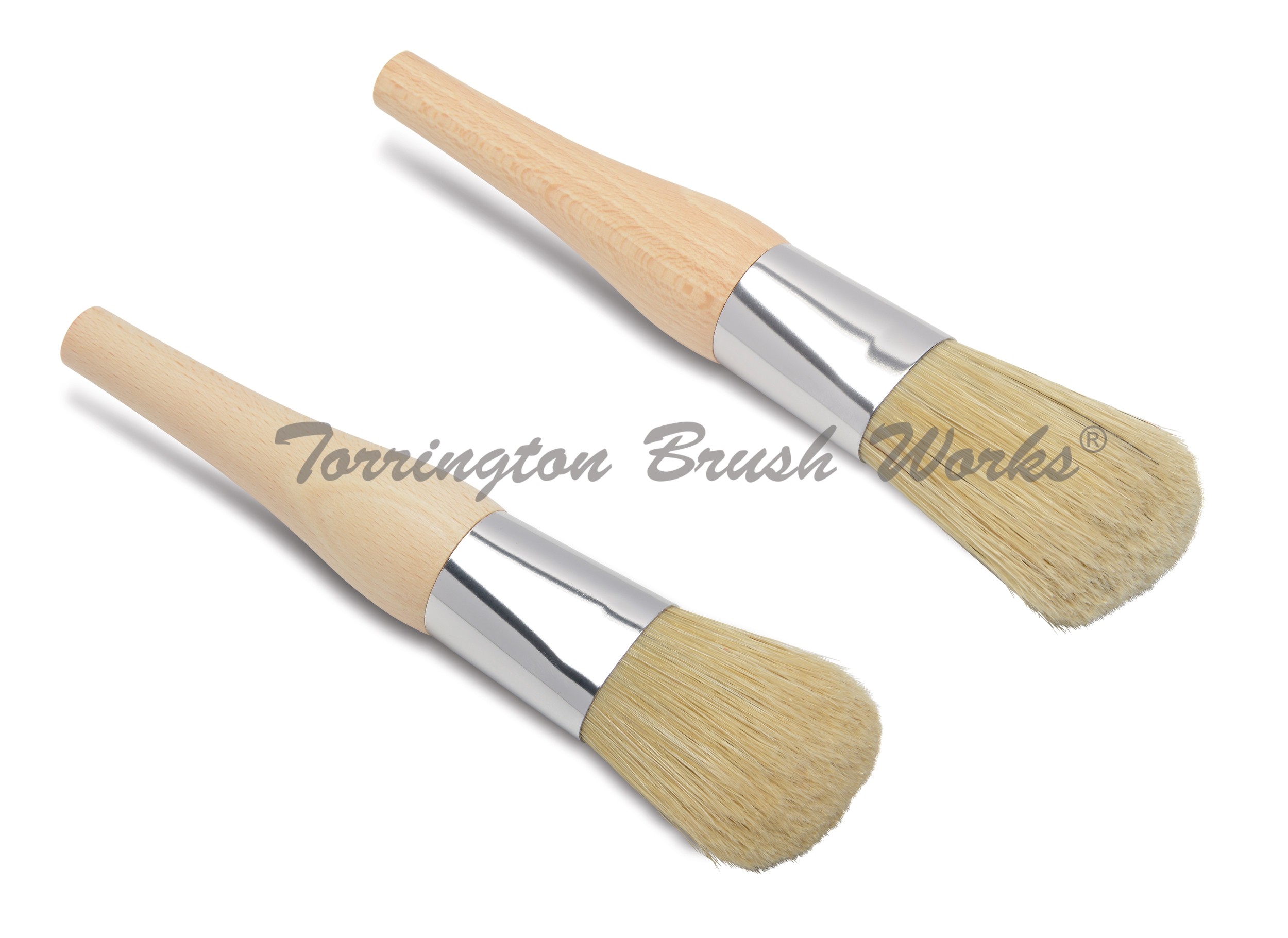 Kiefer Paint Brush 1.75" wide Oval Head Wood Handle w/ Soft Bristles Lot of 2 