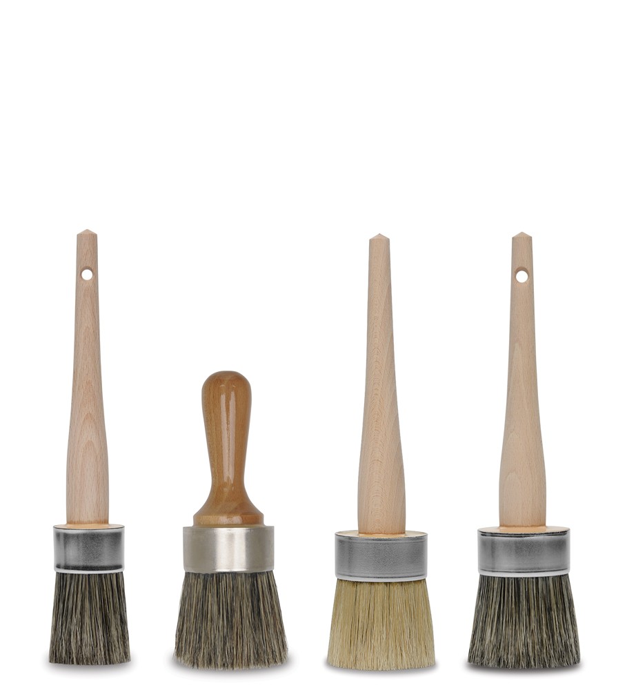 Large and Medium Size Round Wax Brushes Handcrafted in the USA